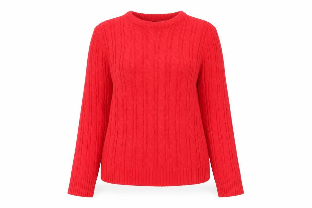 Front view of fashion alert women’s red jumper, size M