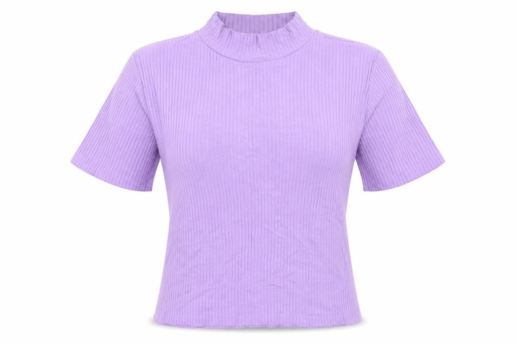 Front view of Mackays Purple Basic T-Shirt, size M