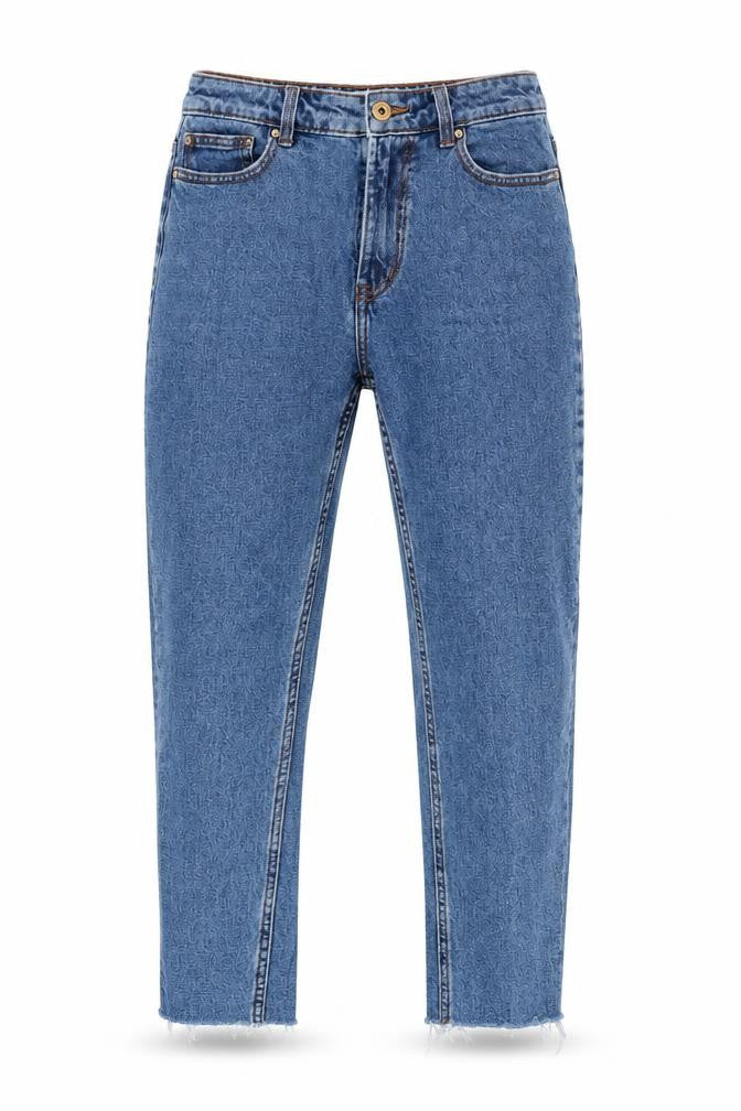 Front view of Only men’s blue cropped jeans, size 28, 23-inch leg