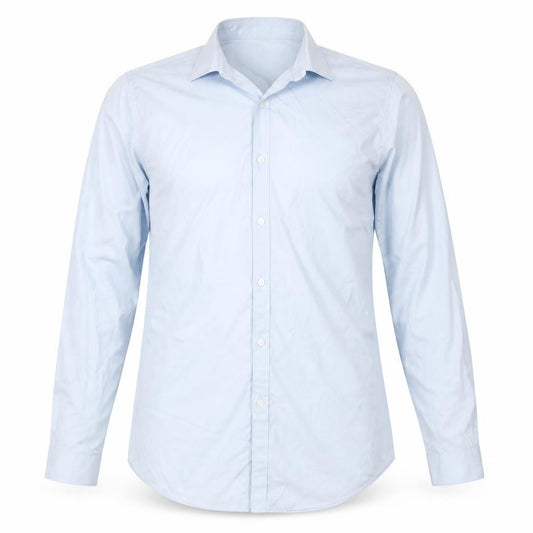 Front view of Topman men’s blue button-up, size M