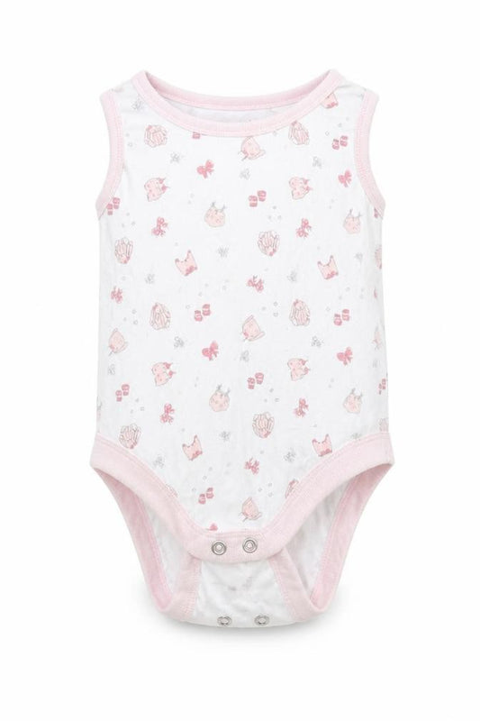 Front view of Next girls’ white geometric babygrow one-piece, size 0-3, months