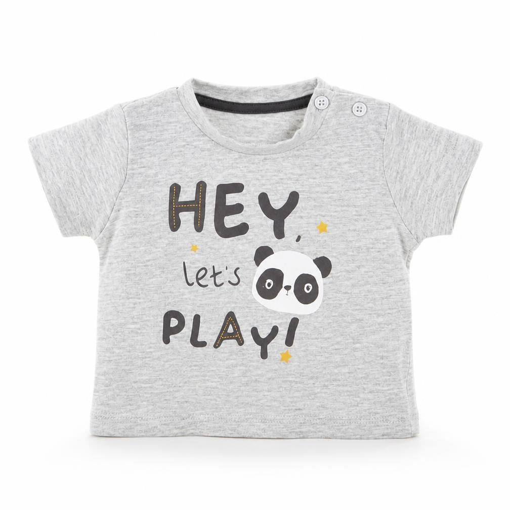 Front view of Matalan Baby Grey Basic T-Shirt, size 0-3, Months