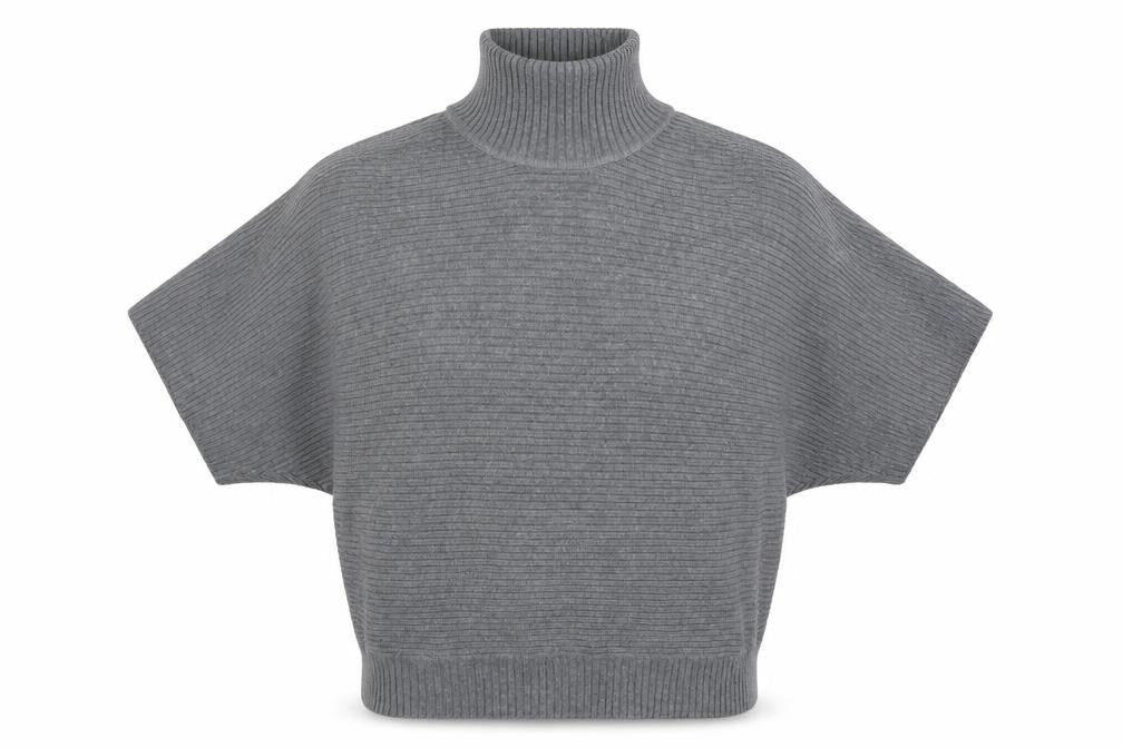 Front view of Oasis women’s grey jumper, size UK 16