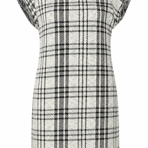 Select Womens White Plaid Jersey T-Shirt Dress  Size 10