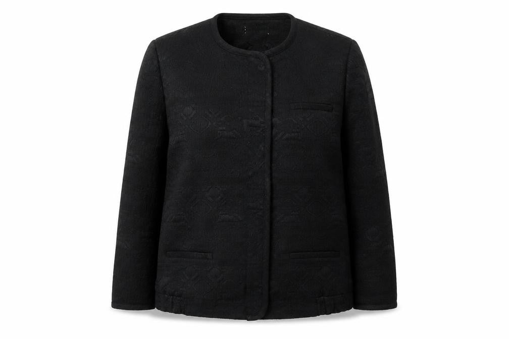 Front view of Debenhams women’s black jacket, size UK 14