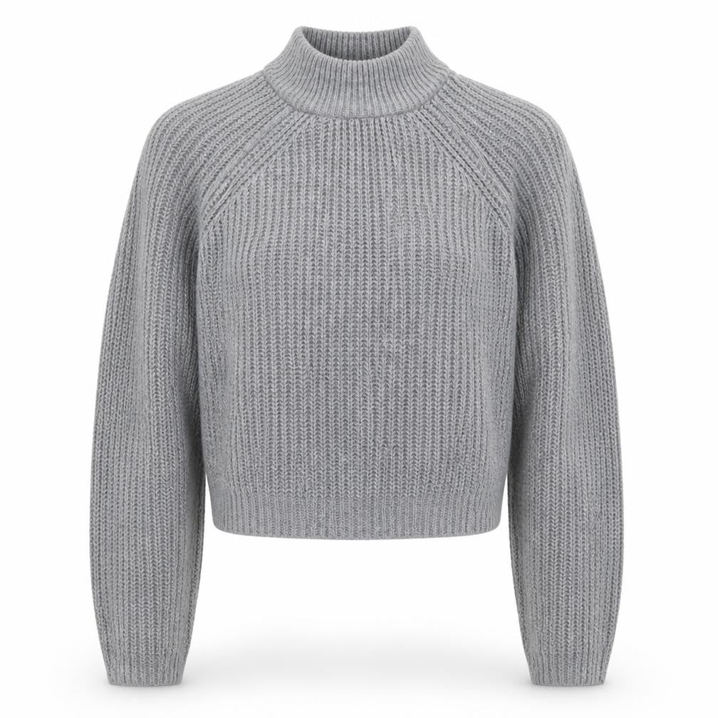 Front view of Primark women’s grey knit jumper, size UK 12