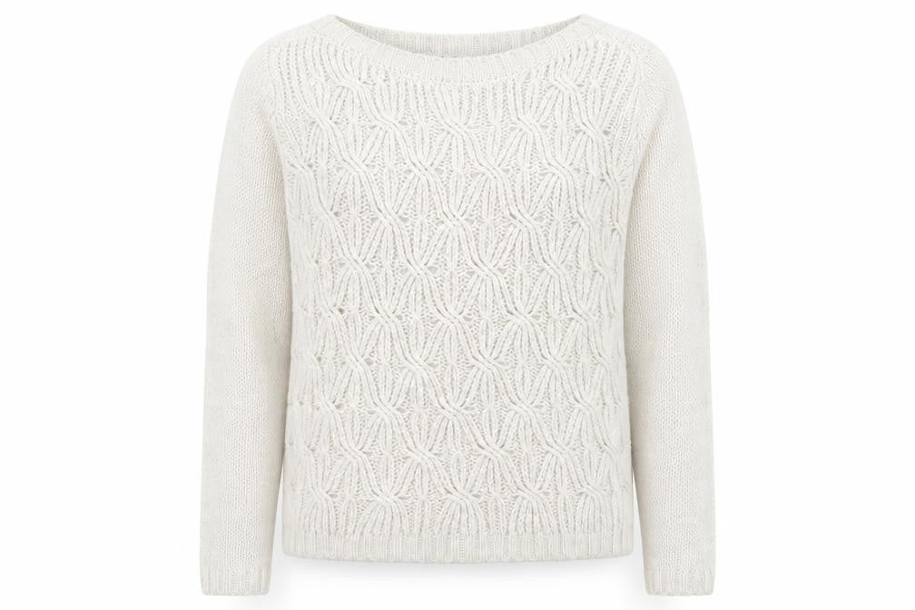 Front view of BHS women’s multicoloured jumper, size UK 12