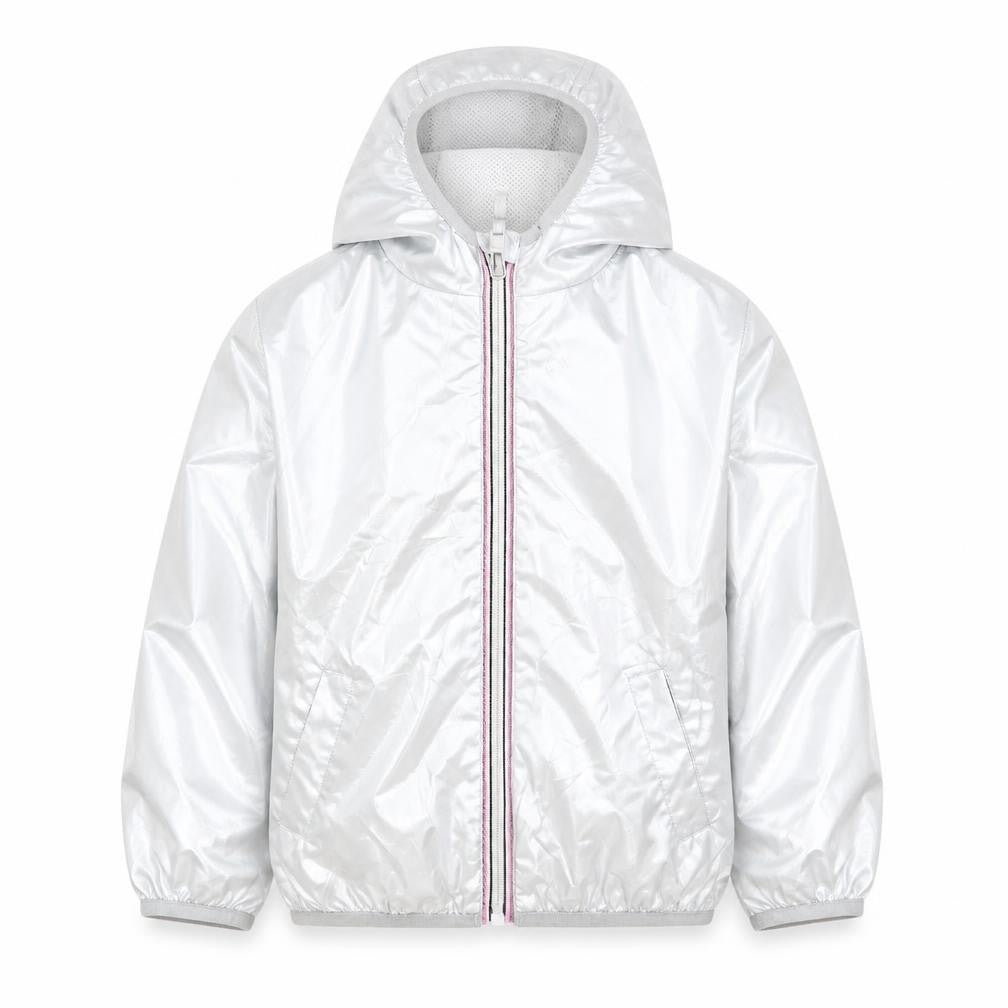 Front view of Next girls’ silver jacket coat, size 3, years