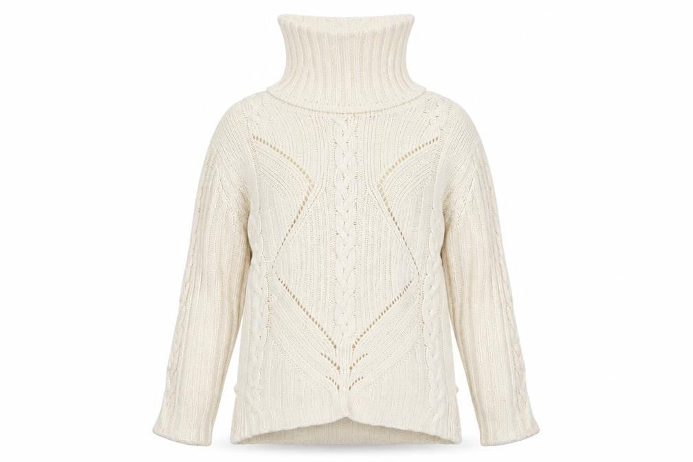 Front view of Preworn women’s beige jumper, size S