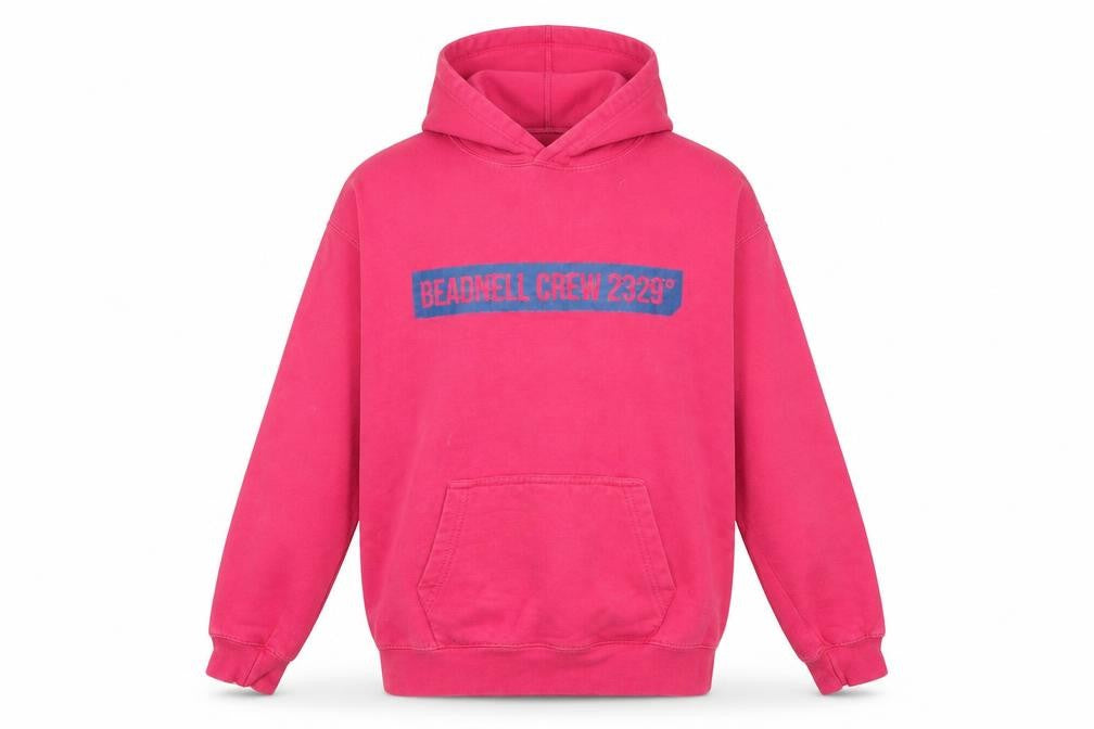 Front view of Awdis girls’ pink jumper, size 12-13, years