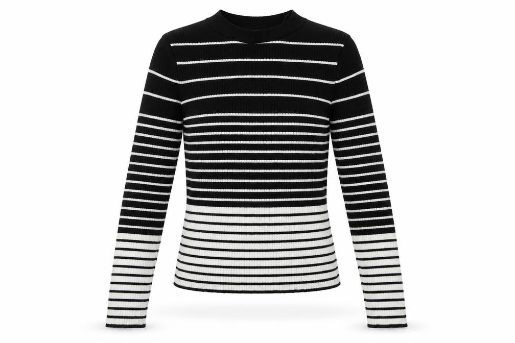 Front view of Topshop women’s multicoloured striped jumper, size M