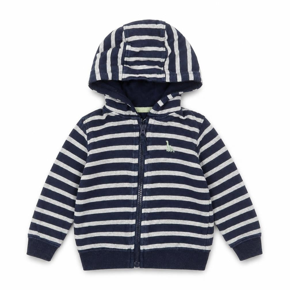 Lullaby Baby Blue Striped  Full Zip Jumper Size 9-12 Months