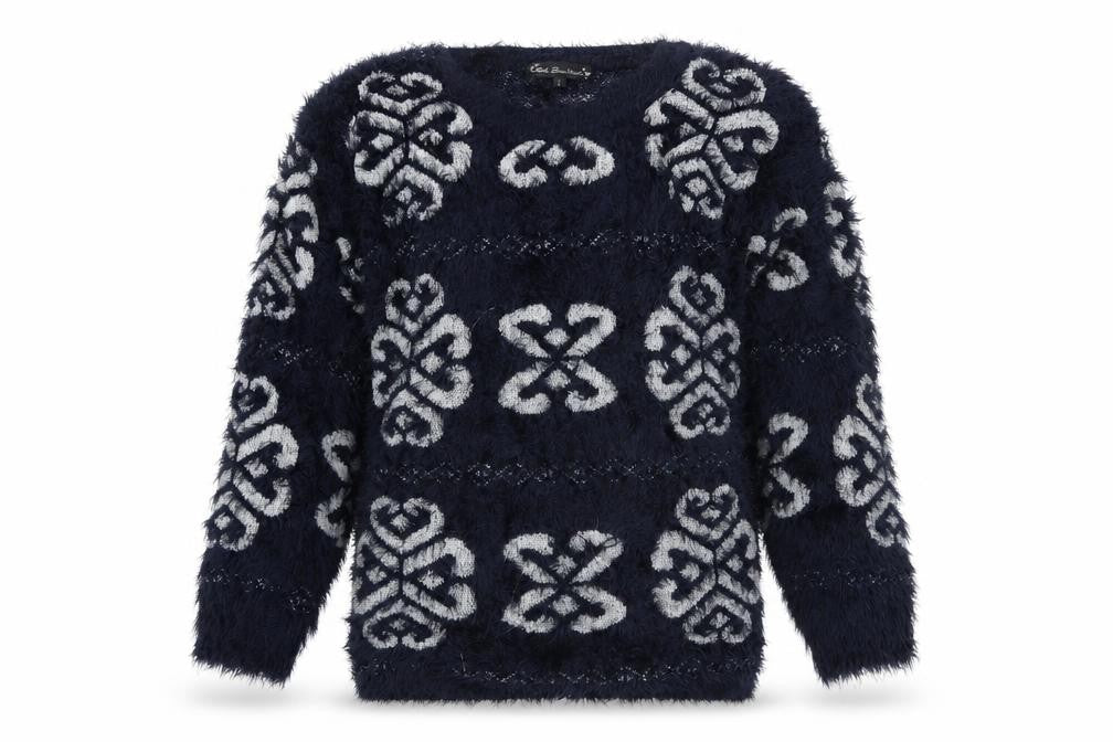 Kela loves london Womens Blue Floral  Pullover Jumper Size L
