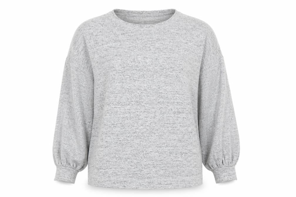 Front view of H&M women’s grey jumper, size M