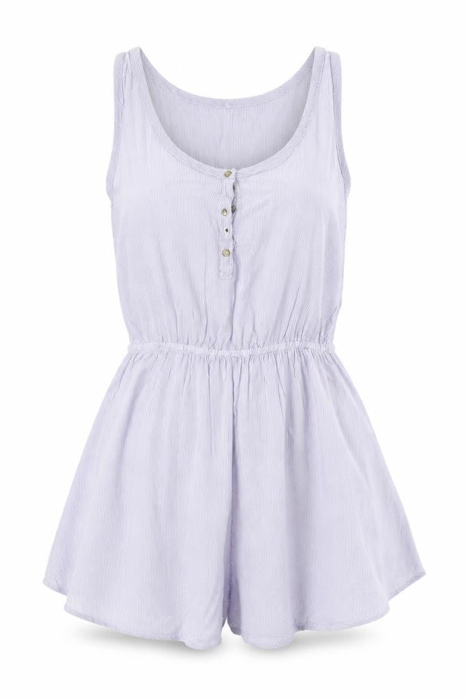 Front view of Topshop women’s blue striped mini, size S
