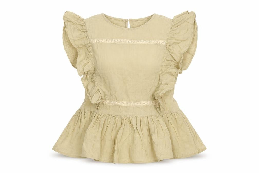 Front view of Lost Stock women’s brown basic blouse, size S