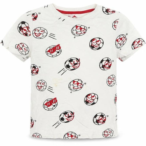 F&F Boys White   Basic T-Shirt Size 5-6 Years  - Football