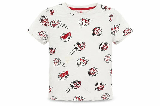 Front view of F&F boys’ white basic t-shirt, size 5-6, years - football