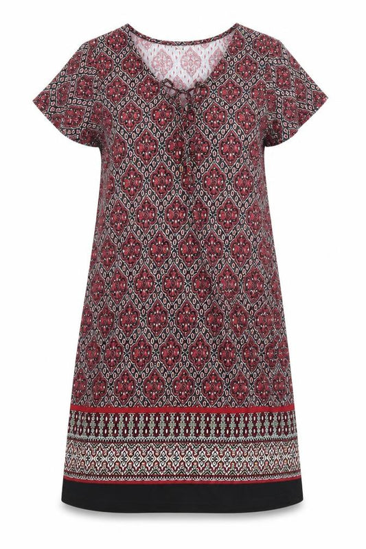 Front view of Intuition women’s black paisley a-line, size UK 12