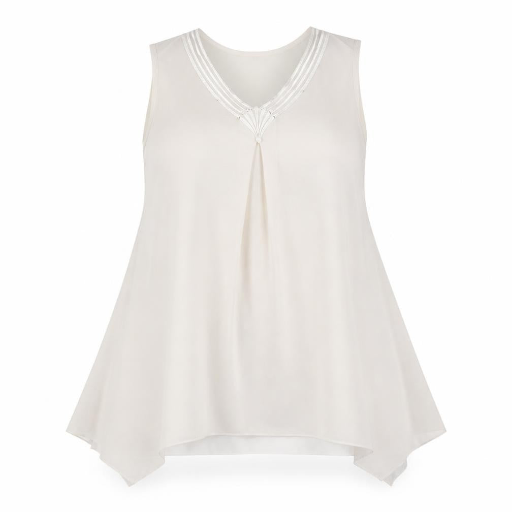 Front view of Preworn women’s pink basic blouse, size M