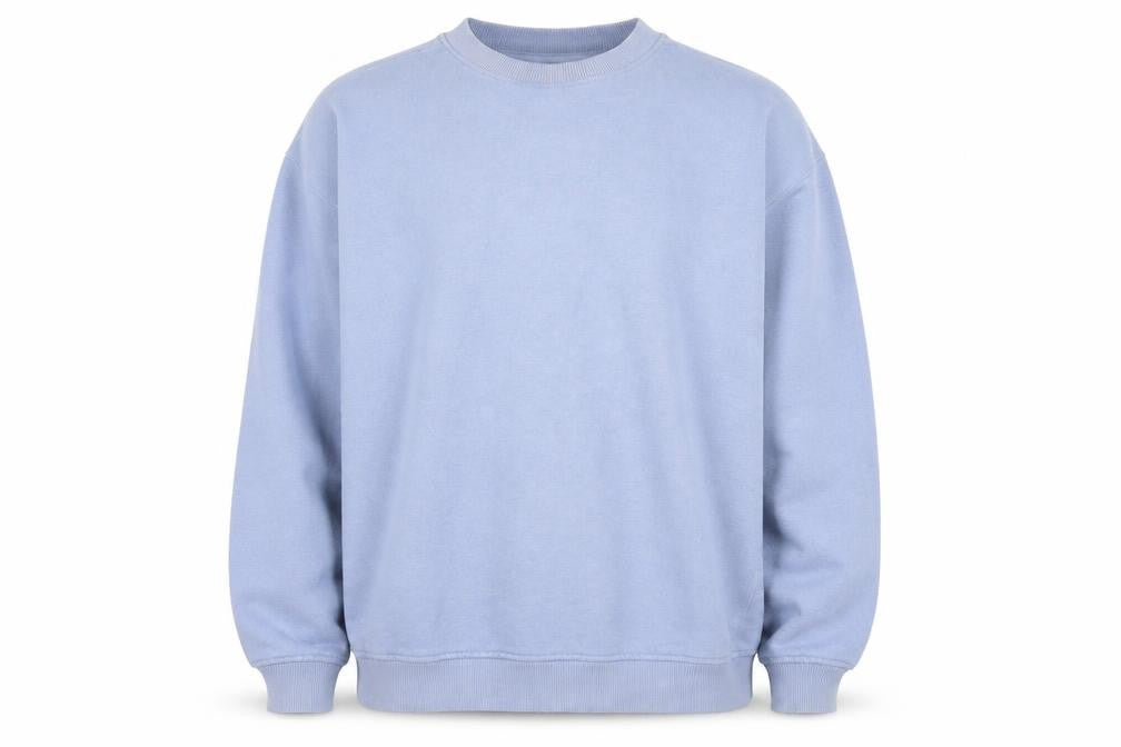 Front view of Monki men’s blue jumper, size M