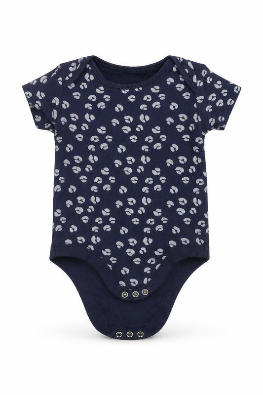 Front view of Tu boys’ blue babygrow one-piece, size 3-6, months