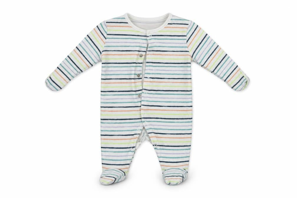 TU Boys White Striped  Babygrow One-Piece Size 0-3 Months