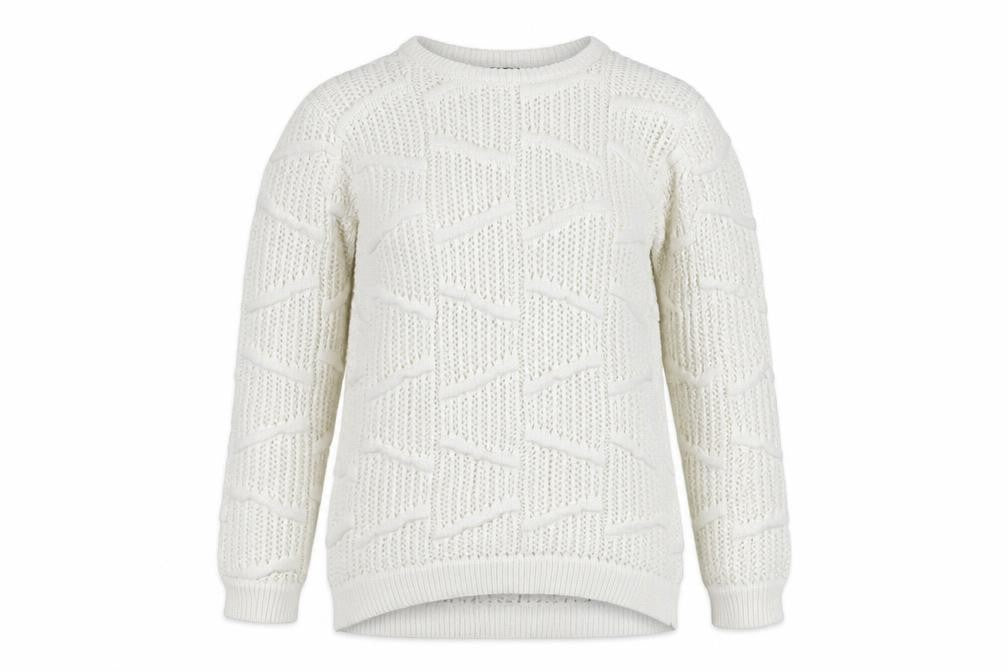 Front view of Emreco women’s grey jumper, size UK 16