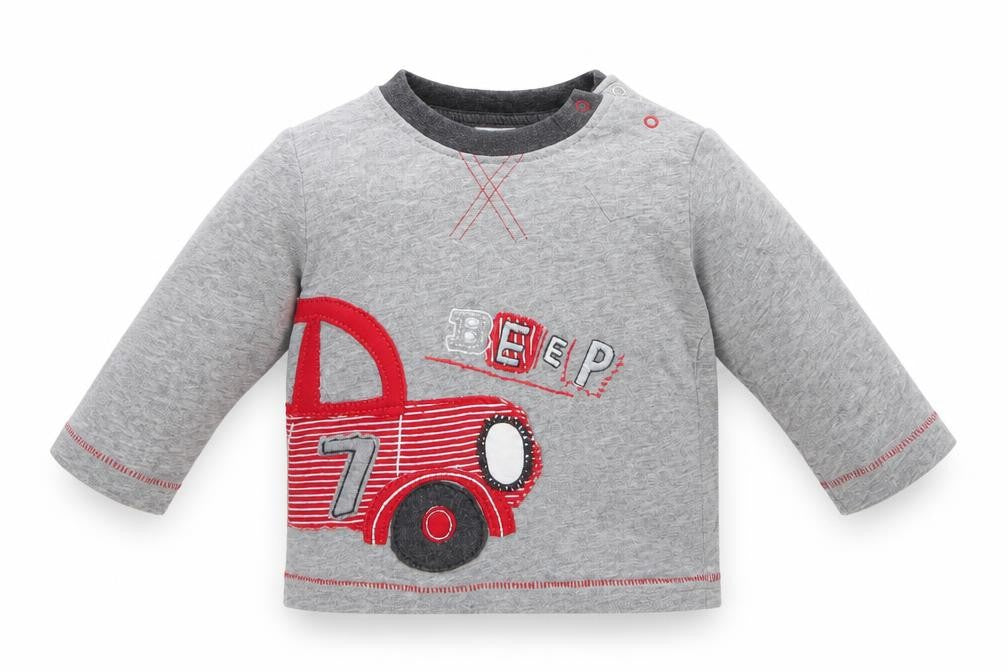 Front view of Next boys’ grey basic t-shirt, size 0-3, months