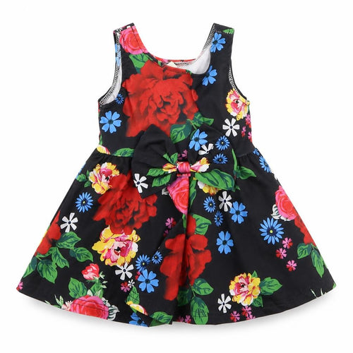Prewoen Girls Black Floral  A-Line  Size 12 Months