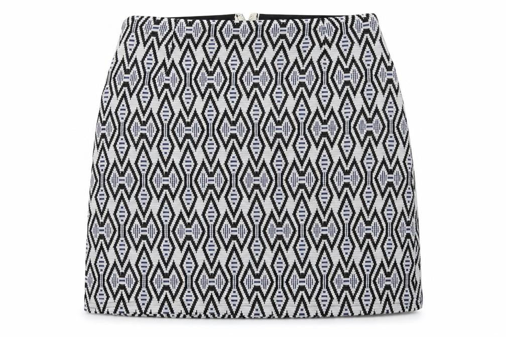 New Look Womens Blue Geometric  A-Line Skirt Size 12