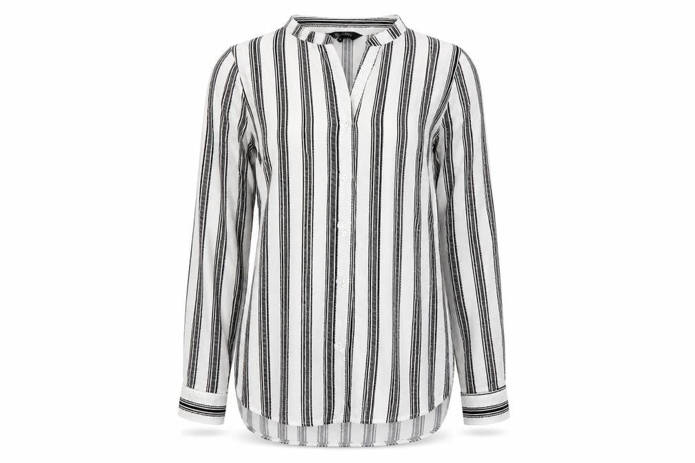 Front view of New Look women’s multicoloured striped basic button-up, size UK 12