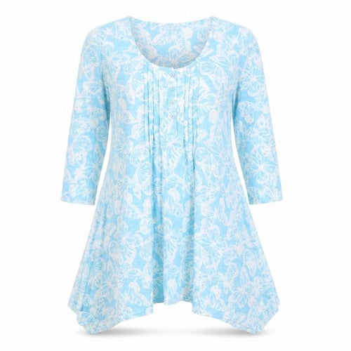 Originals Womens Blue Animal Print   Dress Size 14  - White butterflies pintucks