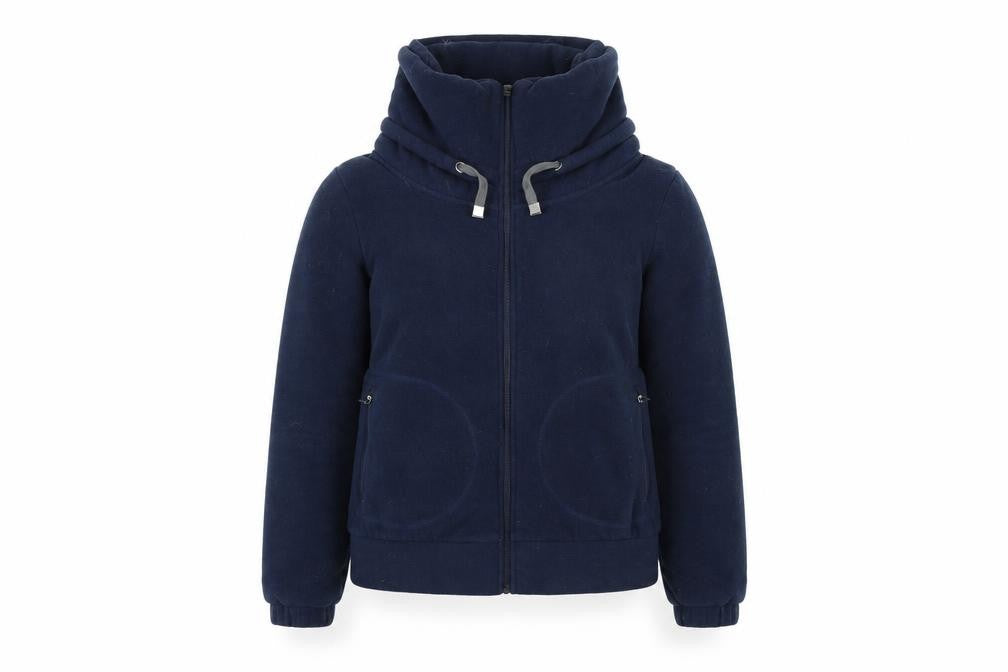Front view of Platinum women’s blue jacket coat, size UK 12