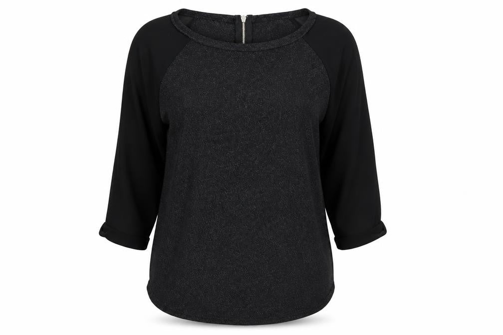 Front view of New Look women’s black jumper, size UK 10
