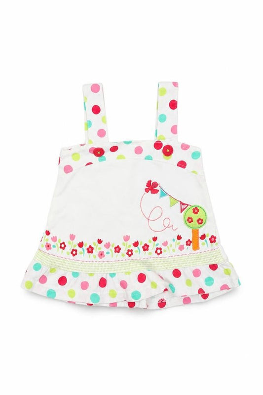 Front view of George girls’ white basic tank, size 0-3, months