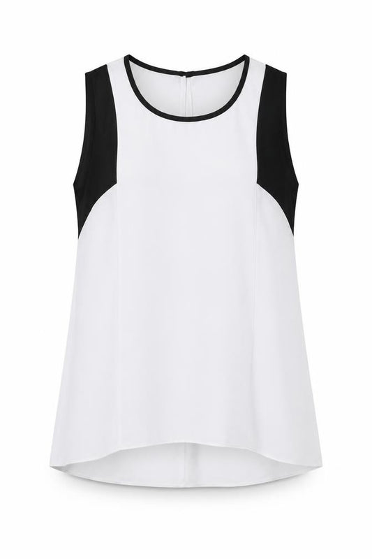 Front view of Atmosphere women’s white basic tank, size UK 12