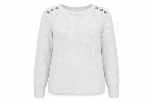 Front view of Next women’s grey knit jumper, size UK 12