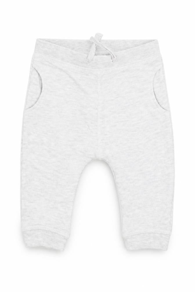 Front view of Next boys’ grey jogger trousers, size 3-6, months