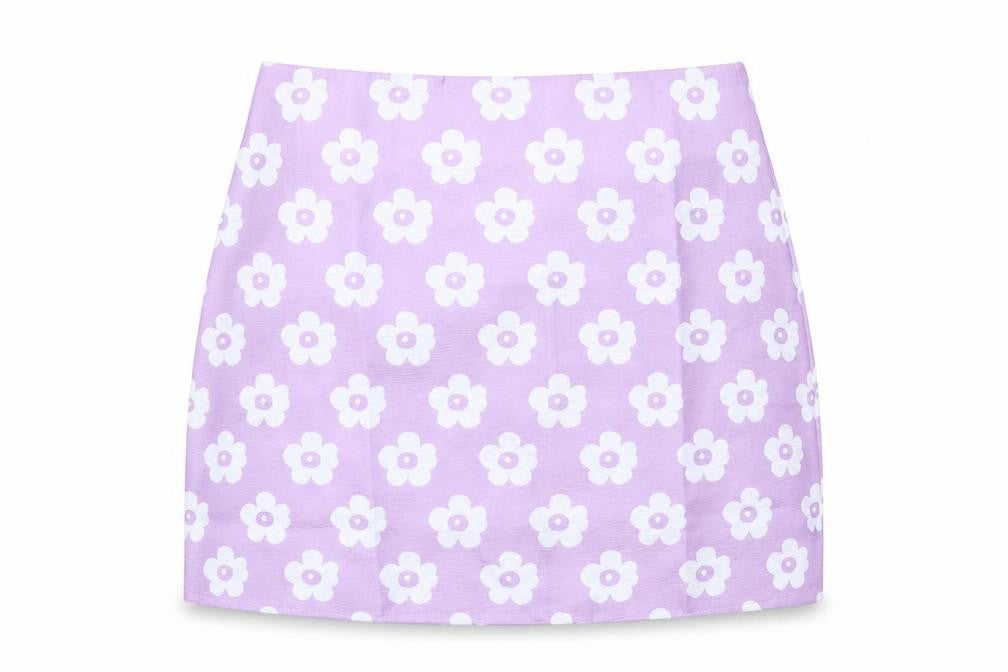SheIn Womens Purple Floral  A-Line Skirt Size S