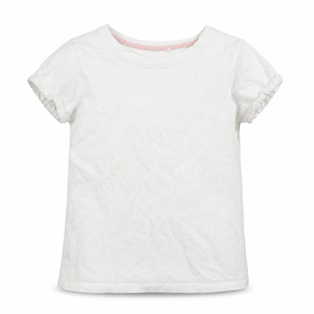 Front view of Next girls’ white jersey basic t-shirt, size 9, years