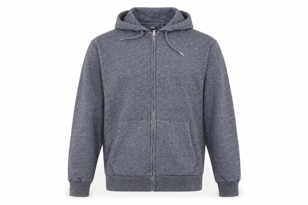 Front view of Asda George men’s blue full zip jumper, size M