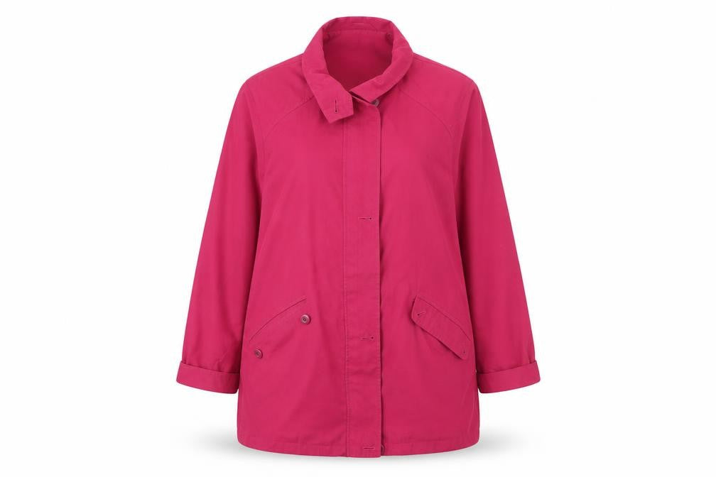 Front view of Marks & Spencer women’s red jacket coat, size UK 12