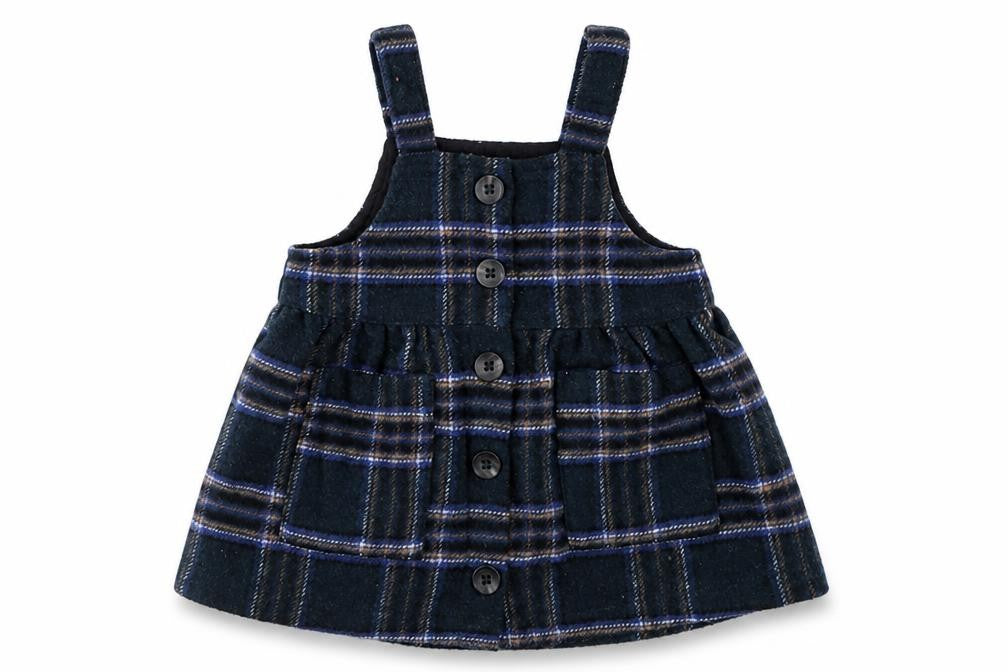 NEXT Girls Blue Check  Pinafore/Dungaree Dress  Size 3-6 Months