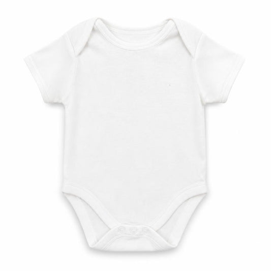 Front view of Primark Baby White Babygrow One-Piece, size 3-6, Months