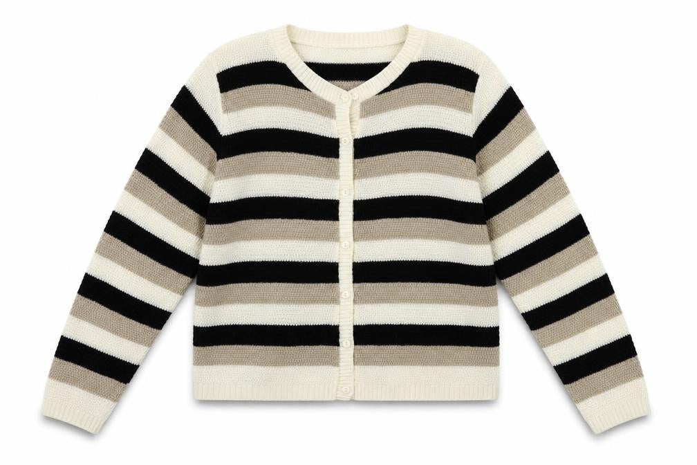 EVIE        Womens Beige Striped  Cardigan Jumper Size 12