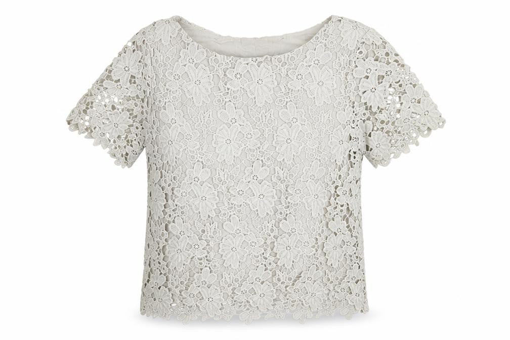 Front view of SECOND FISHER women’s grey basic t-shirt, size M
