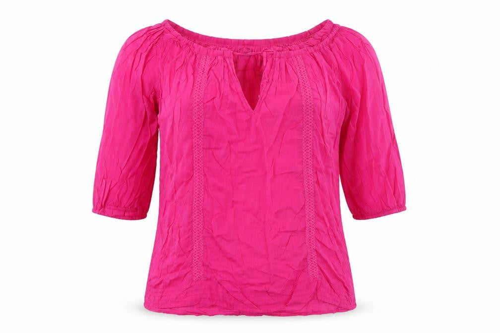 Front view of F&F women’s pink basic blouse, size L