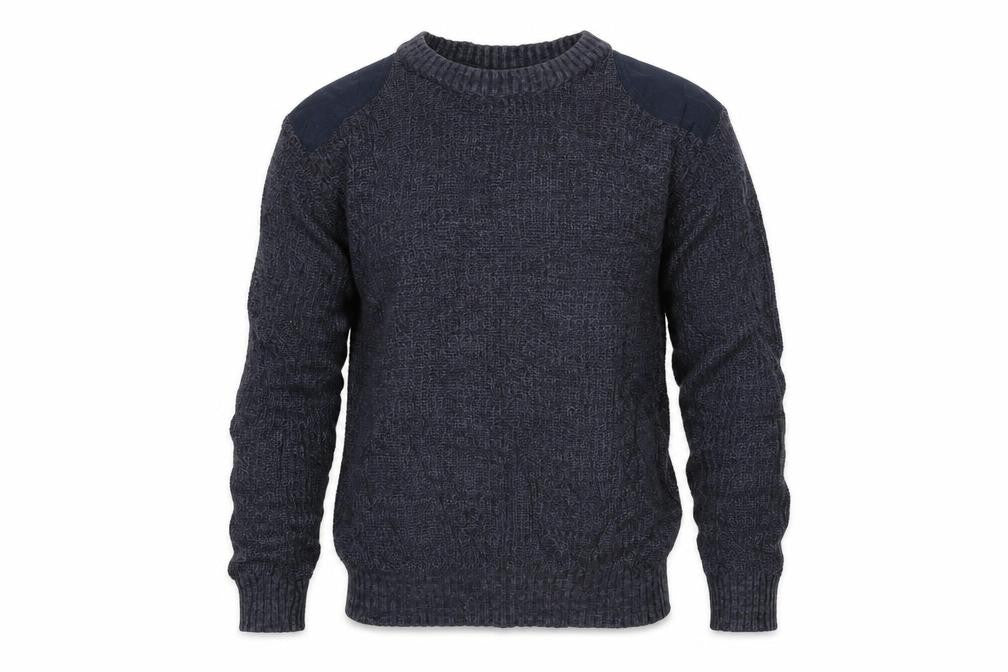 Front view of Matalan men’s blue jumper, size L