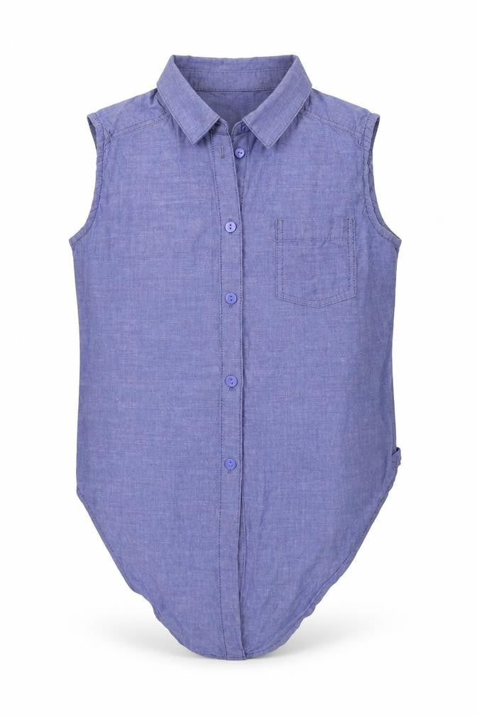 Front view of H&M girls’ blue basic casual, size 10-11, years